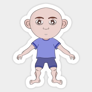 Boy with shaved head Sticker